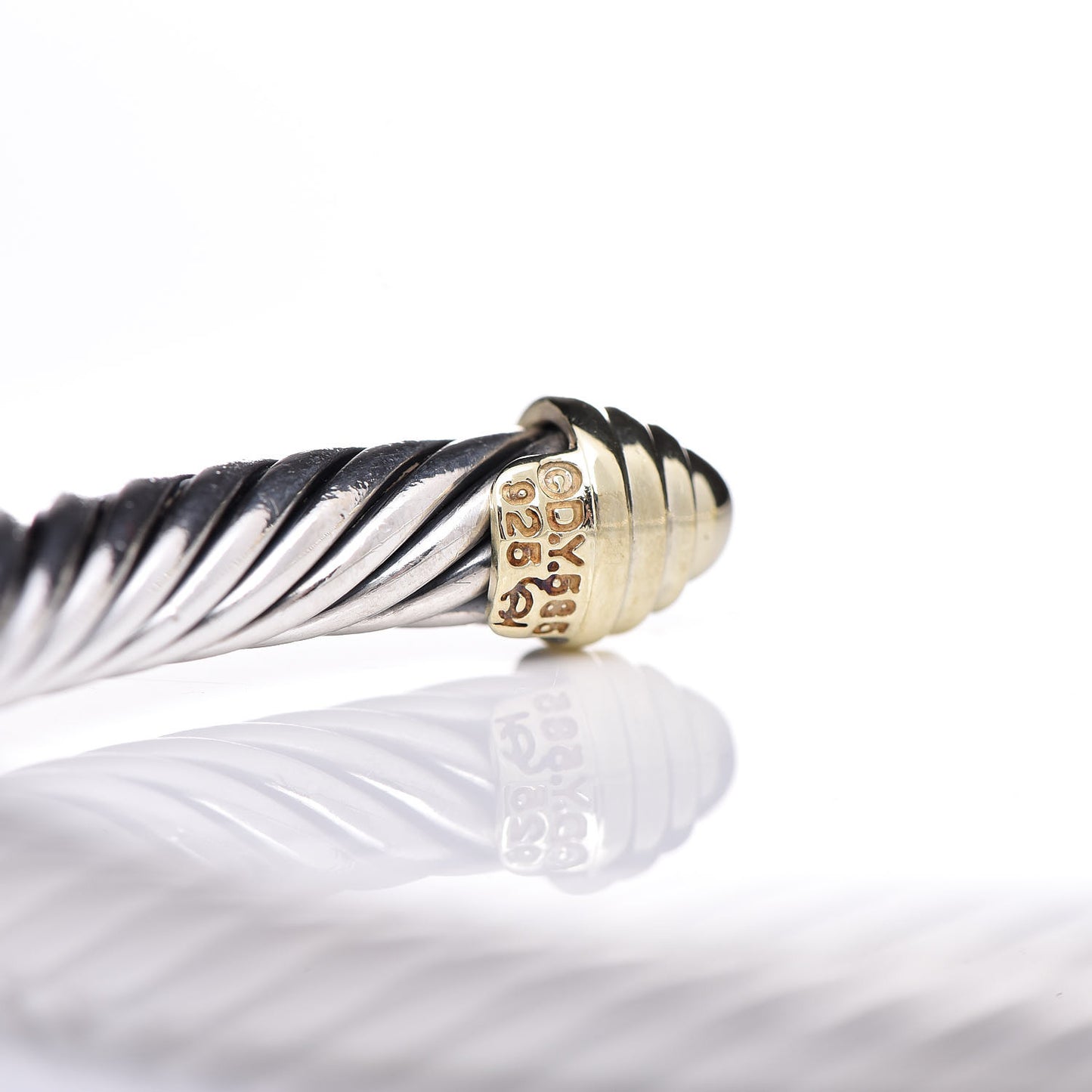 Sterling Silver 14K Yellow Gold 5mm Cable Classics Bracelet