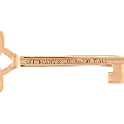 Tiffany 18K Rose Gold Diamond Medium Woven Key Pendant 3 of 4