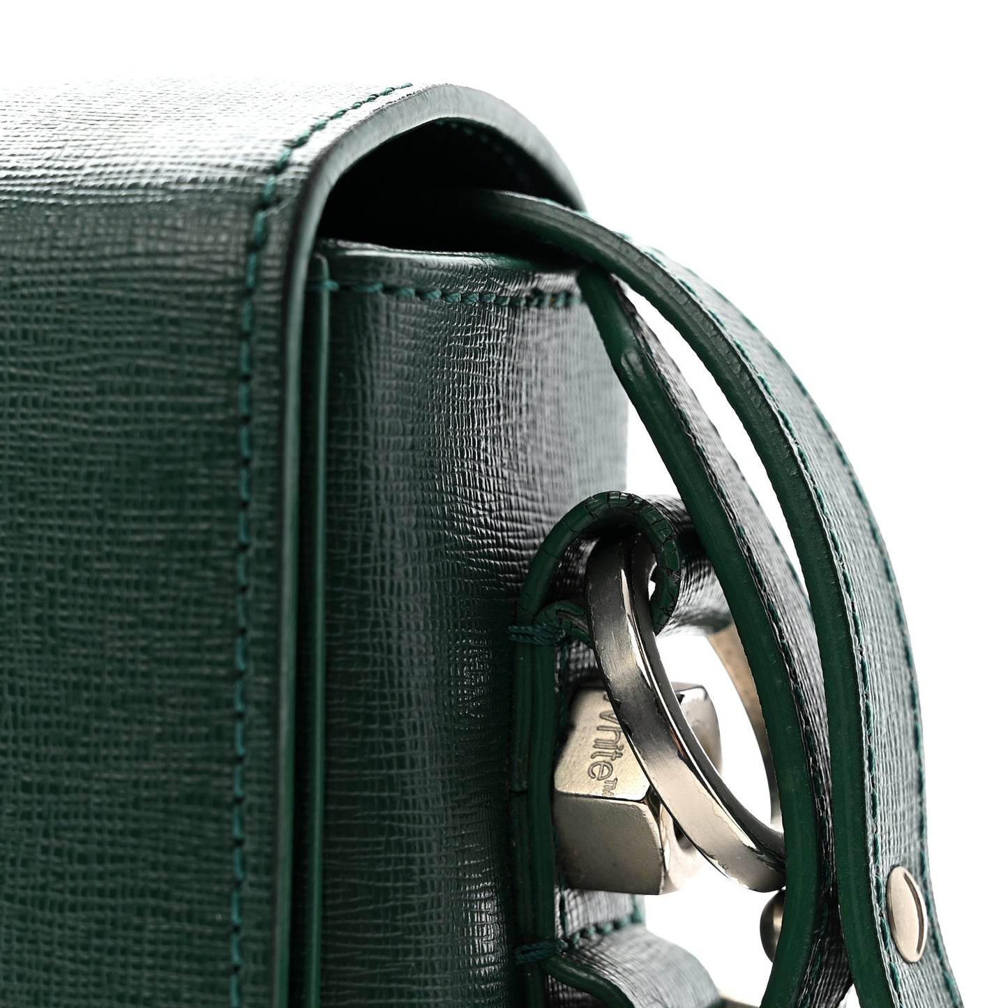 Saffiano Mini Binder Clip Bag Green