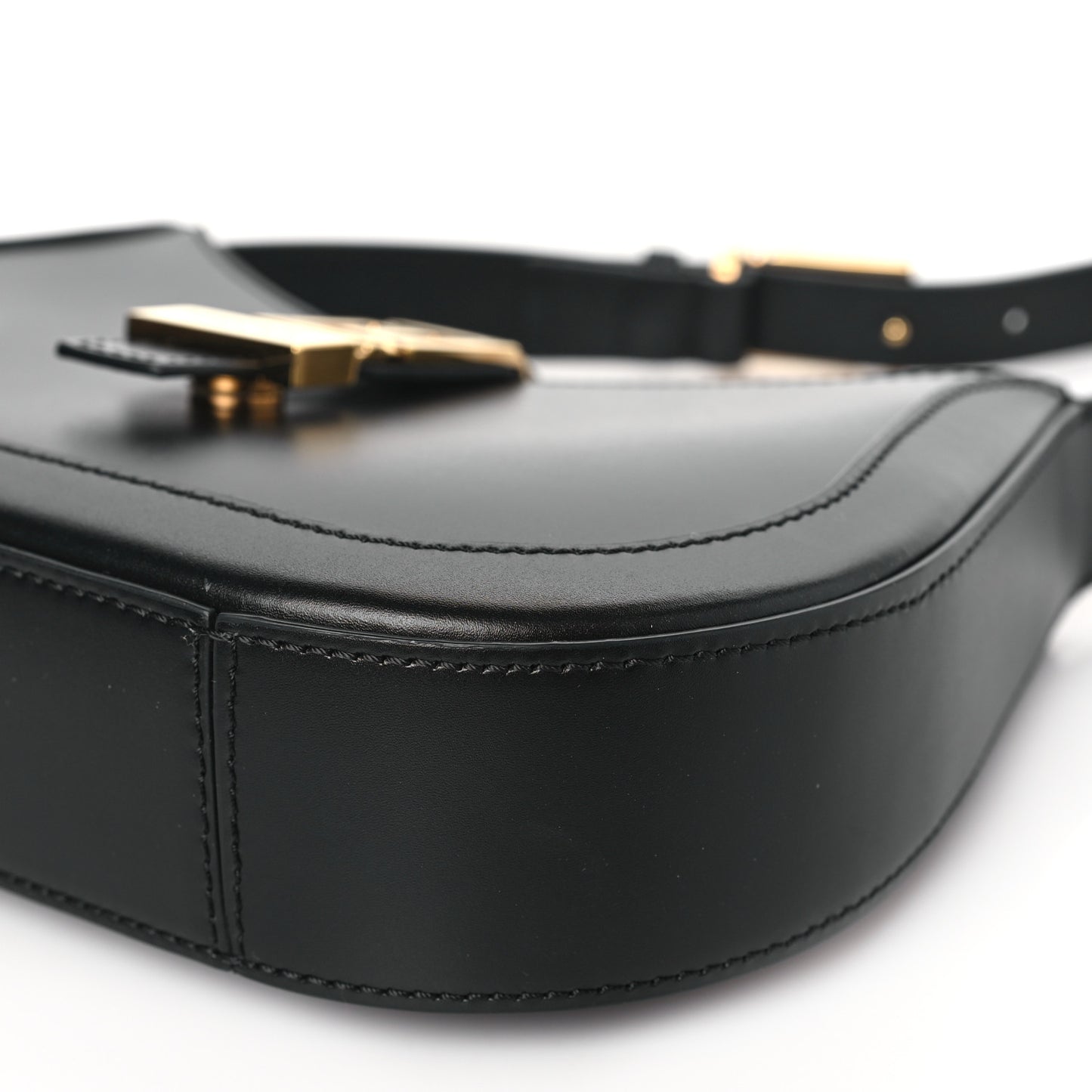 Calfskin Small Greca Goddess Hobo Black