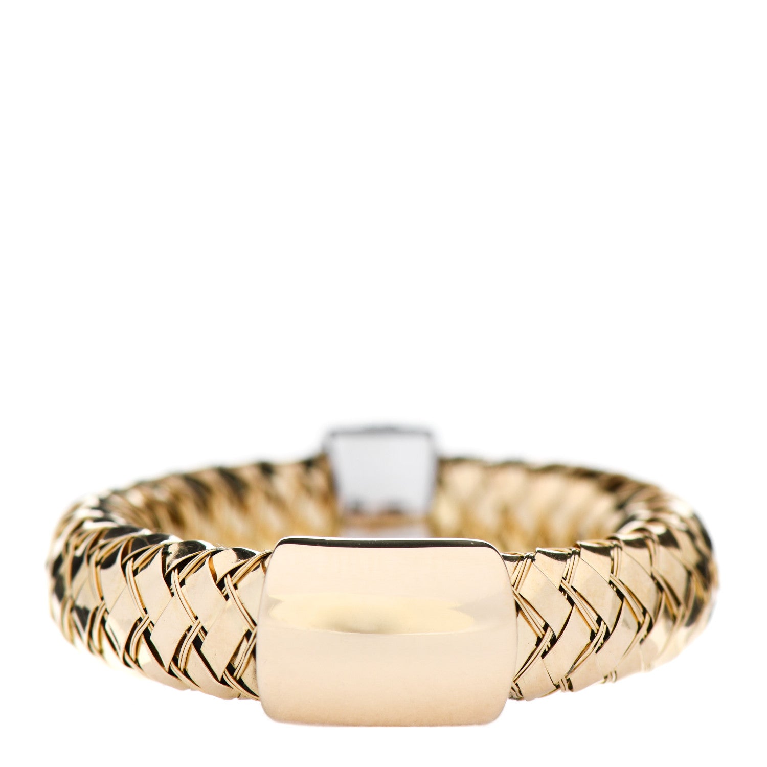 Roberto Coin 18K Yellow White Gold Diamond Primavera Band Ring 52 6 3 of 4