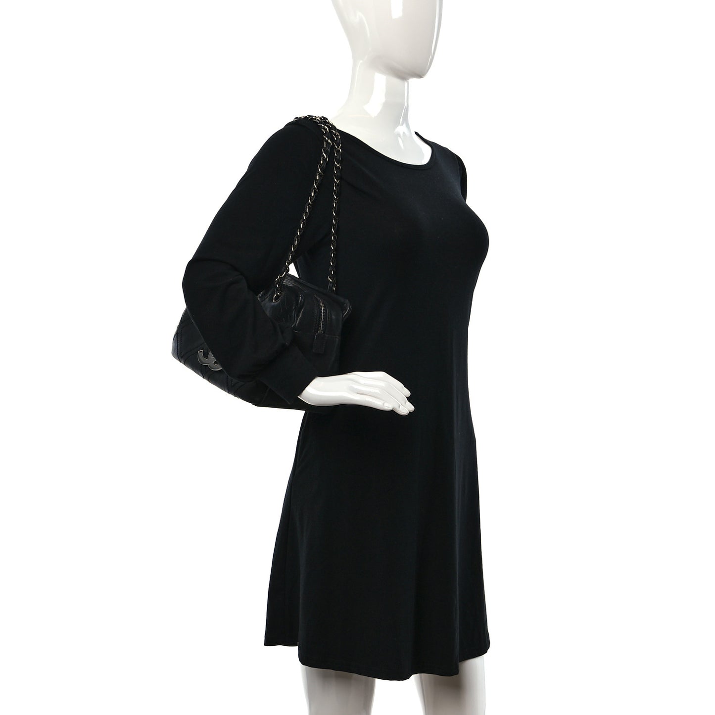 Calfskin Small Diamond Stitch Tote Black