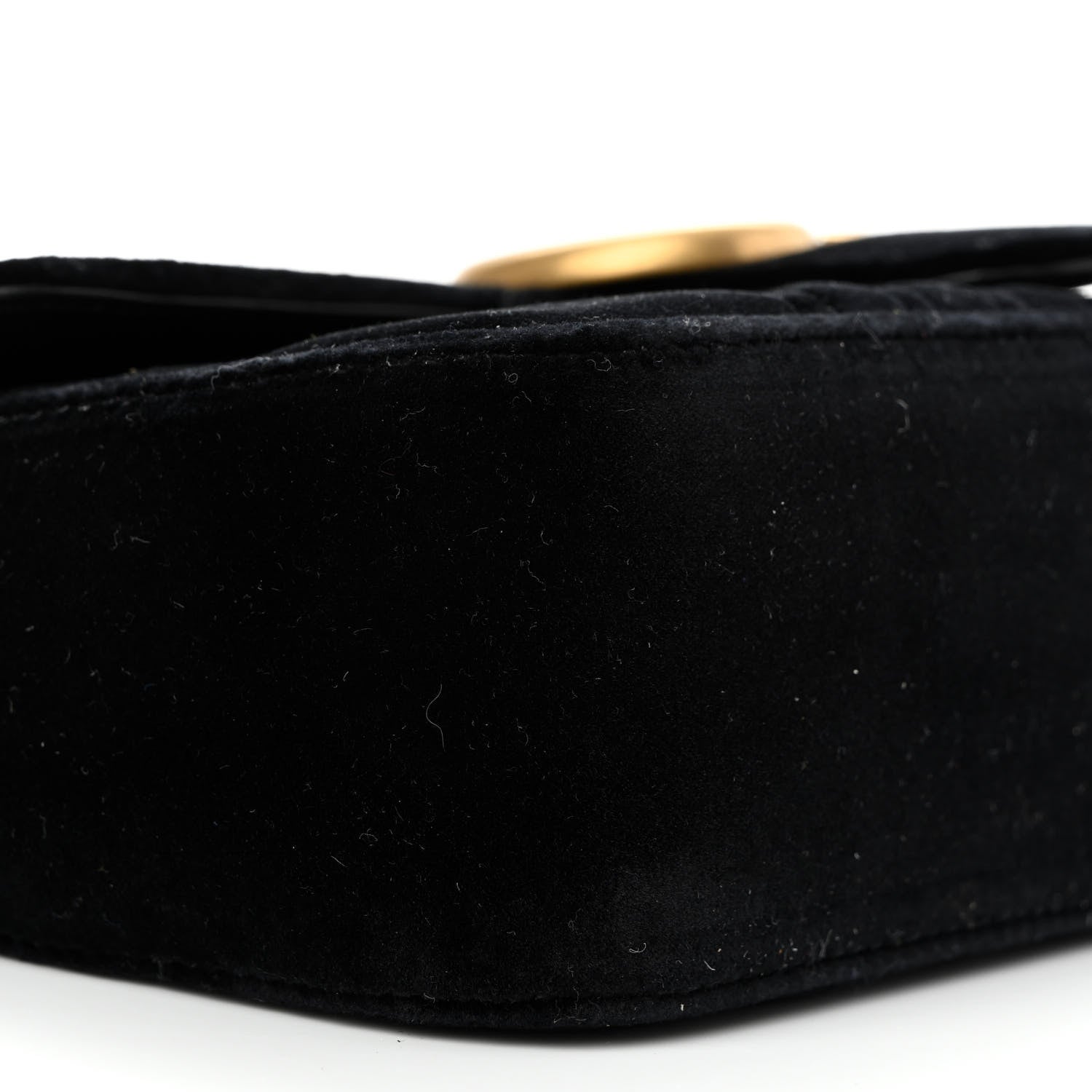 Gucci Velvet Matelasse Mini GG Marmont Shoulder Bag Black 9 of 10