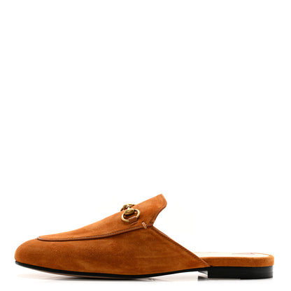 Gucci Suede Cachemire Malaga Kid Womens Princetown Slippers 38.5 Blondie Cognac 1 of 10