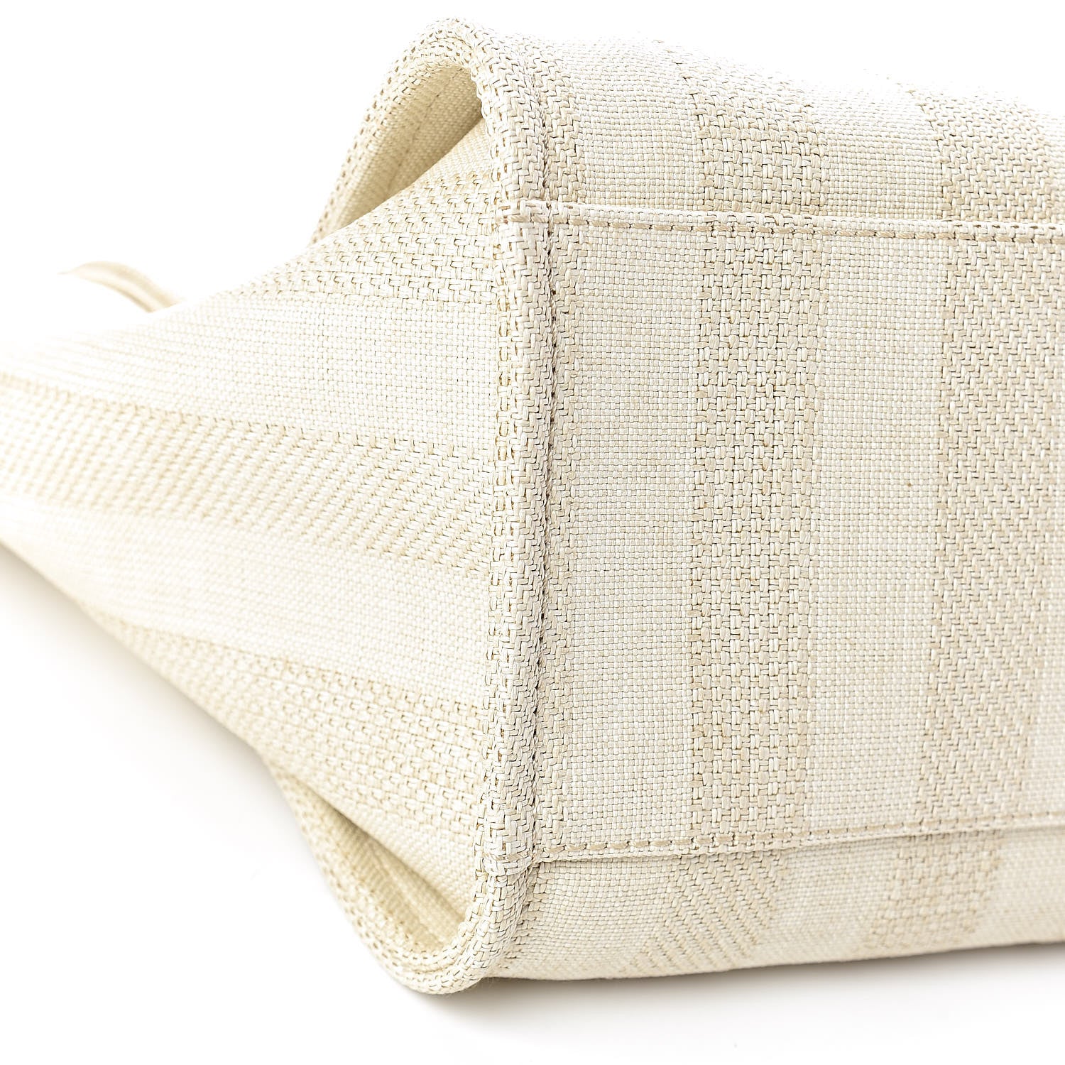Chanel Straw Raffia Calfskin Striped Large Deauville Tote Beige 9 of 11