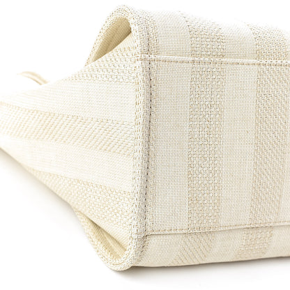 Chanel Straw Raffia Calfskin Striped Large Deauville Tote Beige 9 of 11