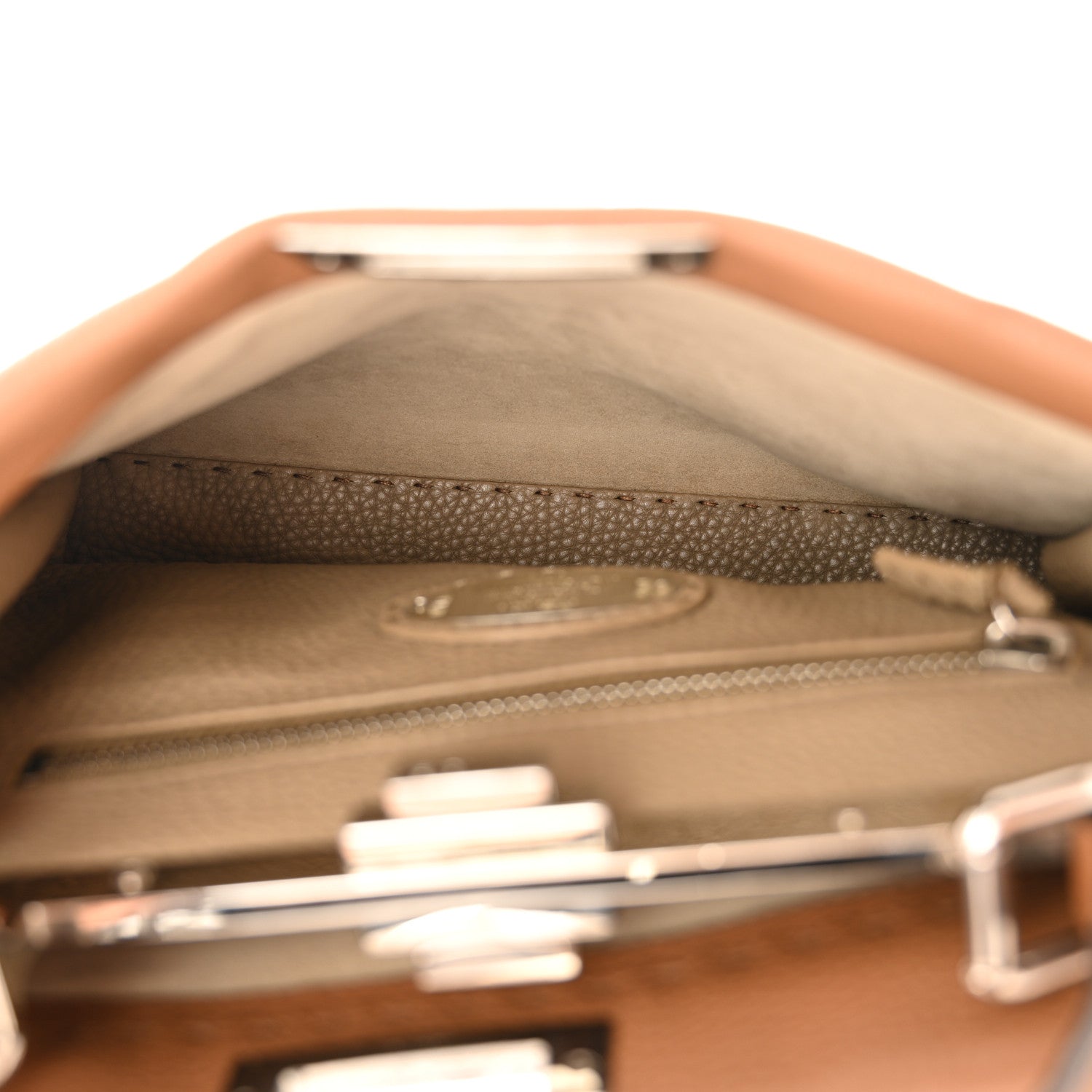 Fendi Cuoio Romano Selleria Bi-Color Medium Peekaboo Iconic Satchel Mou Deserto 6 of 11