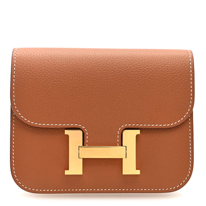 Hermes Evercolor Constance Slim Wallet Gold 1 of 9