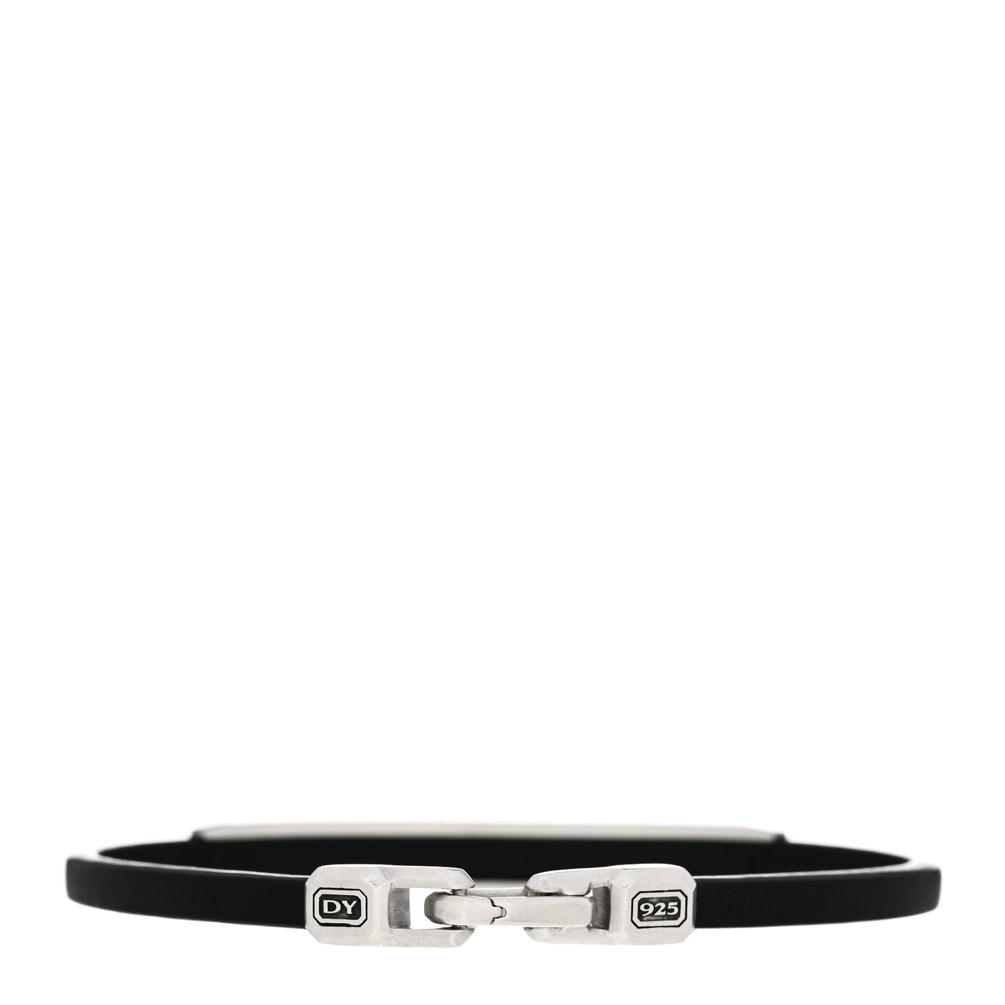 Sterling Silver Emerald Leather Mens 4mm Streamline ID Bracelet