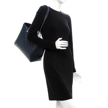 Chanel Caviar Quilted Large CC Box Shopping Tote Navy 2 of 7