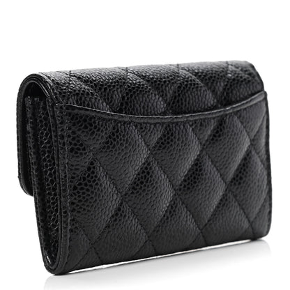 Chanel Caviar Quilted Flap Card Holder Wallet Black 2 of 4