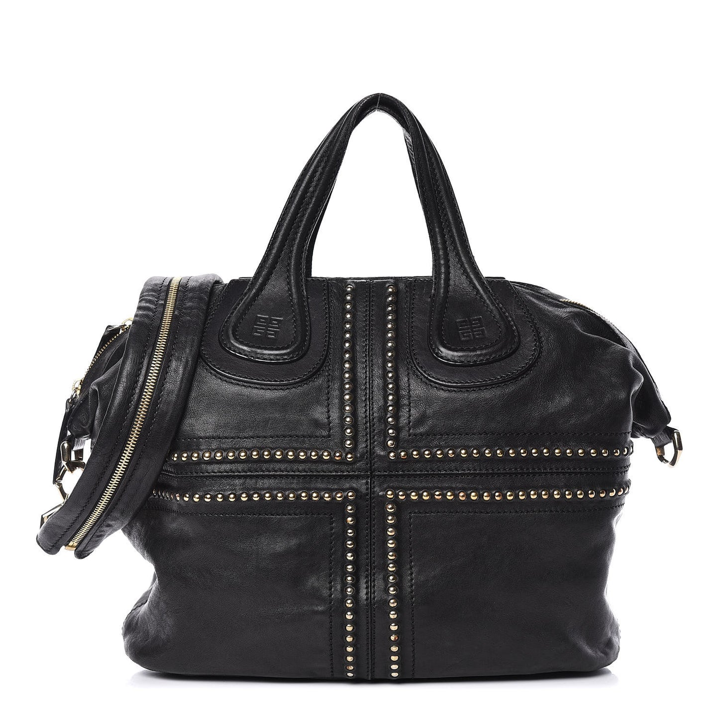 Lambskin Studded Medium Nightingale Black