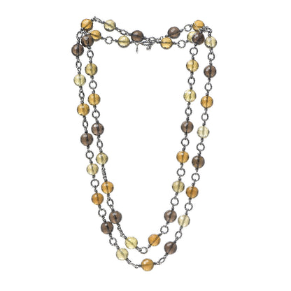David Yurman Sterling Silver Citrine Smoky Quartz Prasiolite Bijoux Necklace 2 of 4