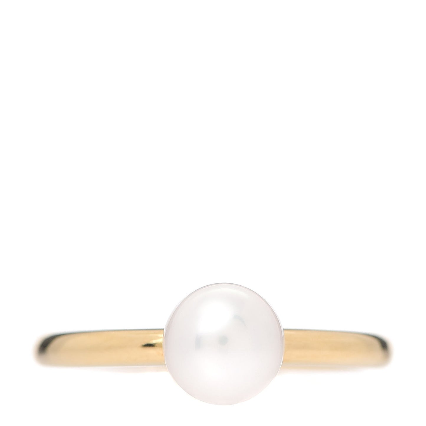18K Yellow Gold Akoya Cultured Pearl 7mm Classic Elegance Ring 53 6.5