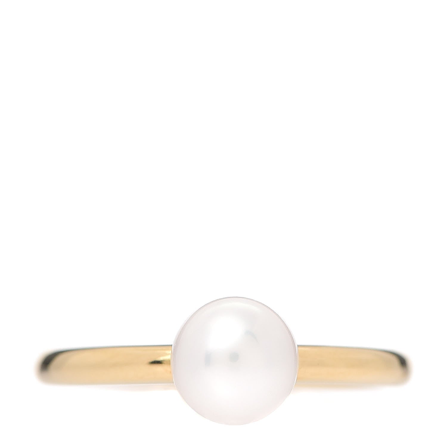 Mikimoto 18K Yellow Gold Akoya Cultured Pearl 7mm Classic Elegance Ring 53 6.5 1 of 4