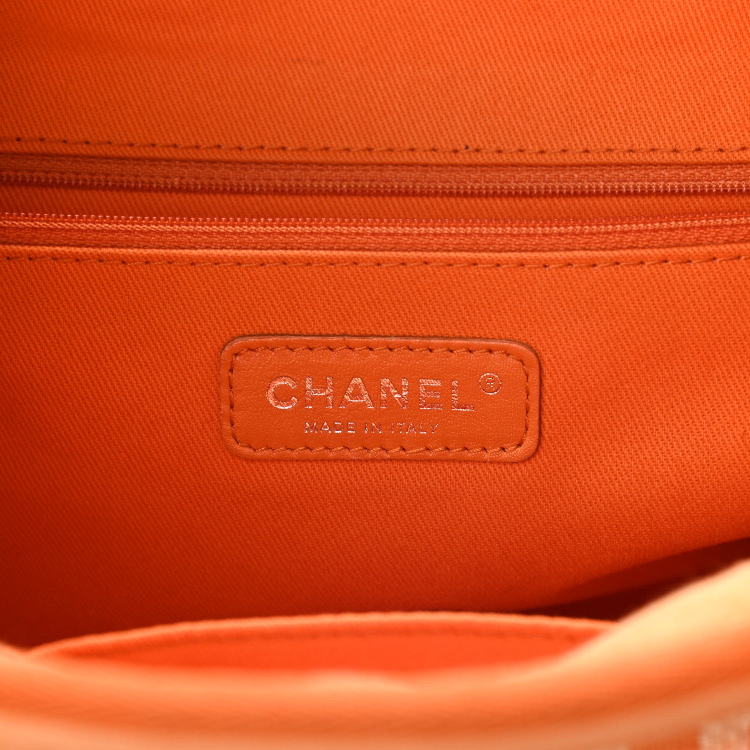 Chanel Canvas Deauville Bowling Bag Orange 6 of 9