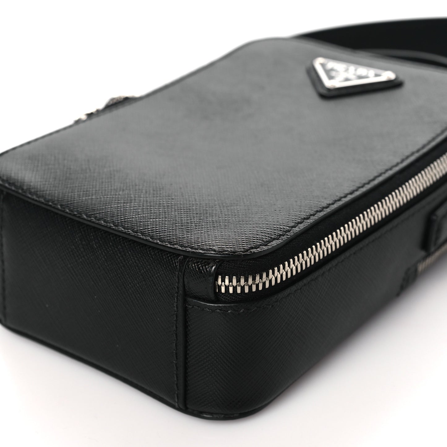 Saffiano Travel Brique Crossbody Messenger Bag Black