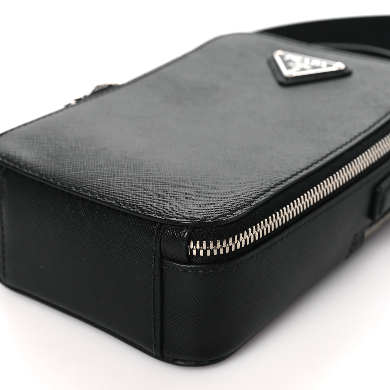 Prada Saffiano Travel Brique Crossbody Messenger Bag Black 10 of 10