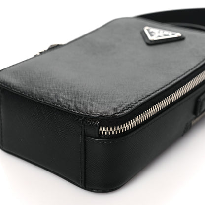 Prada Saffiano Travel Brique Crossbody Messenger Bag Black 10 of 10