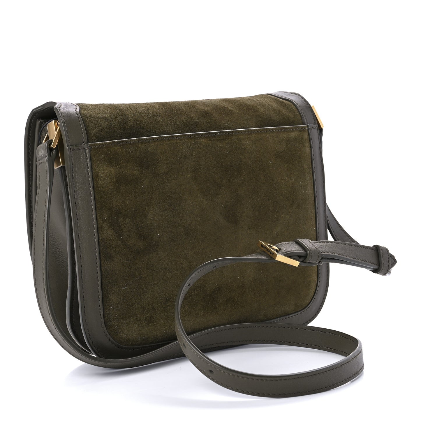 Suede Smooth Calfskin Monogram Medium Solferino Soft Satchel Sesame Seaweed