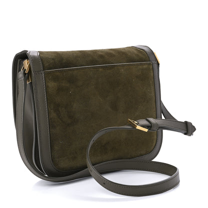 Saint Laurent Suede Smooth Calfskin Monogram Medium Solferino Soft Satchel Sesame Seaweed 3 of 10