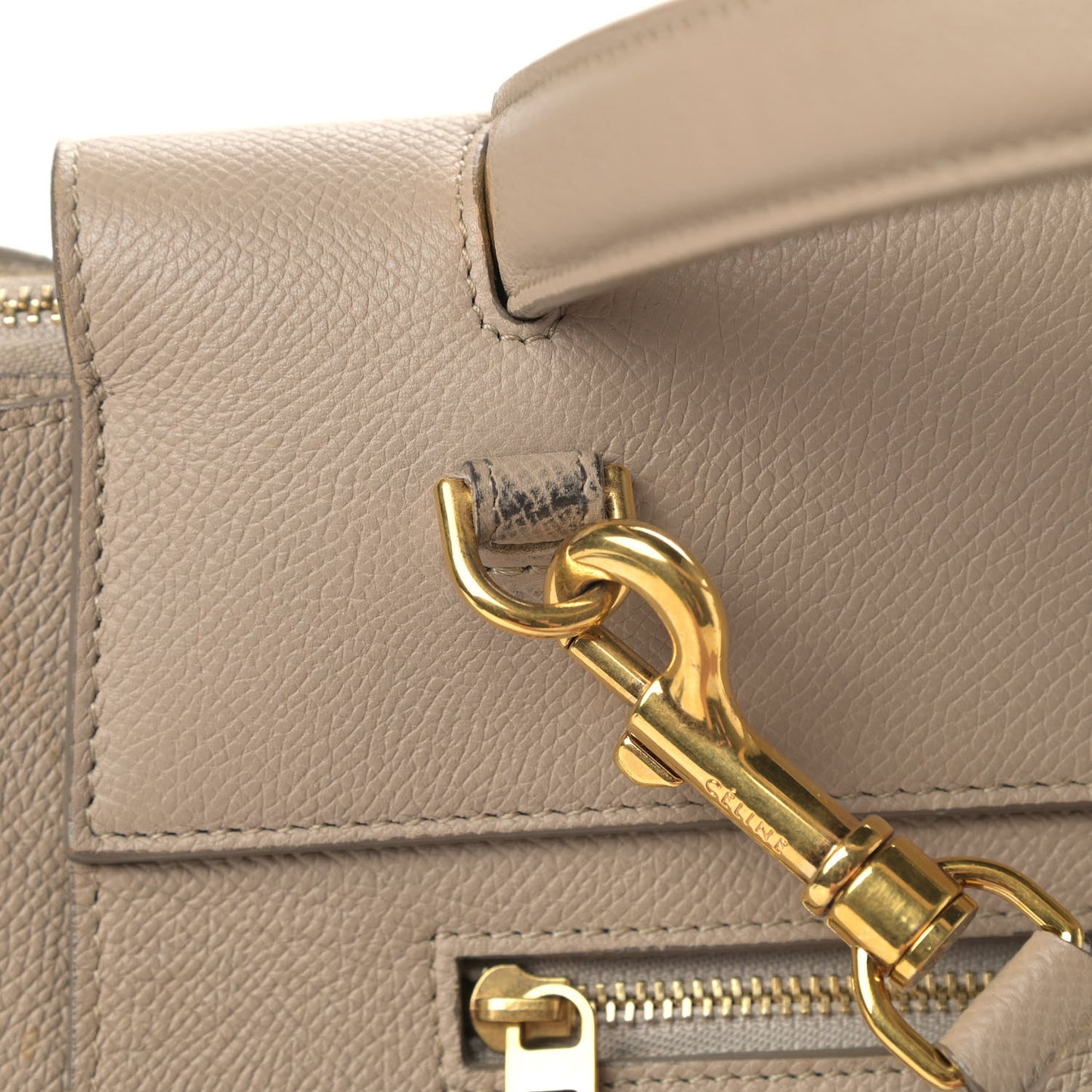 Grained Calfskin Mini Belt Bag Light Taupe