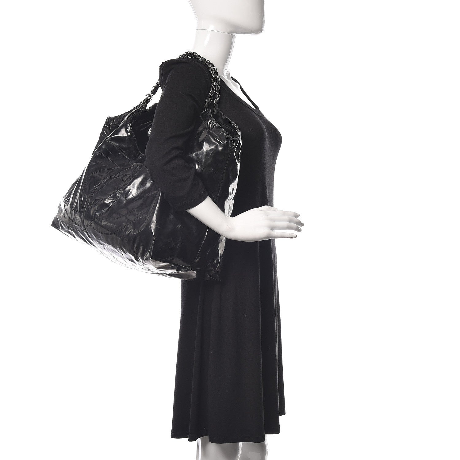 Chanel Vinyl XL Coco Cabas Black 2 of 21
