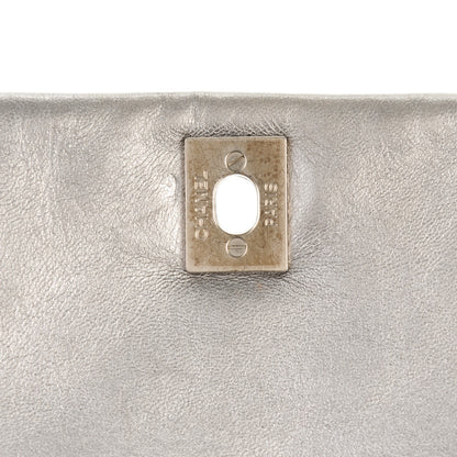 Chanel Metallic Lambskin Quilted Medium Leo Lion Flap Clutch Silver 6 of 9