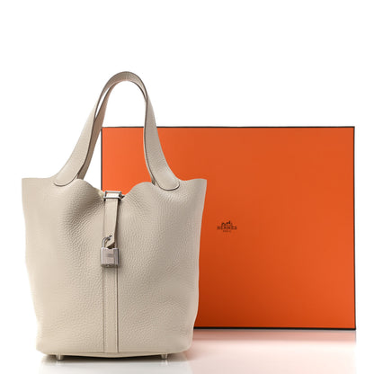 Hermes Taurillon Clemence Picotin Lock 22 MM Craie 11 of 11