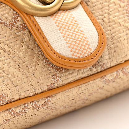 Gucci Raffia GG Monogram Matelasse Small GG Marmont Shoulder Bag Natural Beige Off White Sun Oil 11 of 12