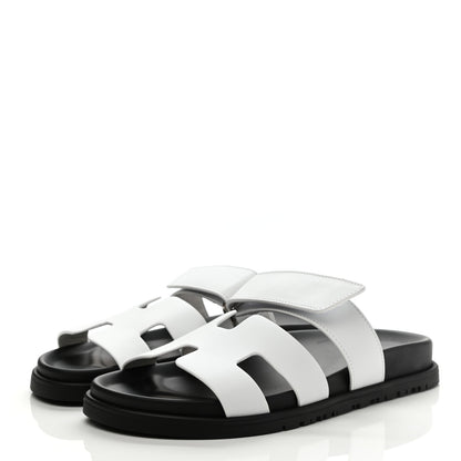 Hermes Calfskin Womens Chypre Sandals 36 White 3 of 10