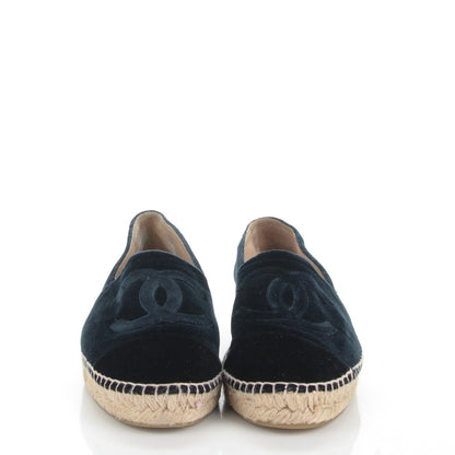 Chanel Velvet CC Espadrilles 40 Dark Navy Black 2 of 10