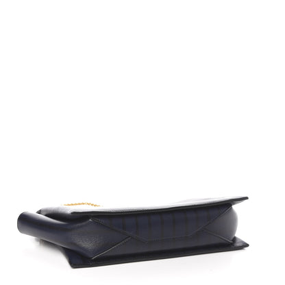 Celine Grained Calfskin Striped Tri-Fold Clutch Midnight 4 of 8