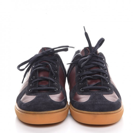 Louis Vuitton Suede Calfskin Dream On Low Top Sneakers 11 Blue Burgundy 2 of 10