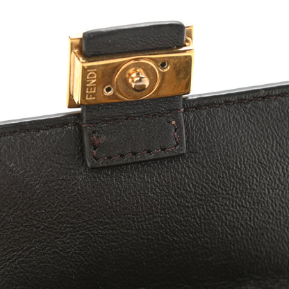 Fendi Glazed Fabric FF 1974 Nano Baguette Charm Mogano Panna 7 of 10