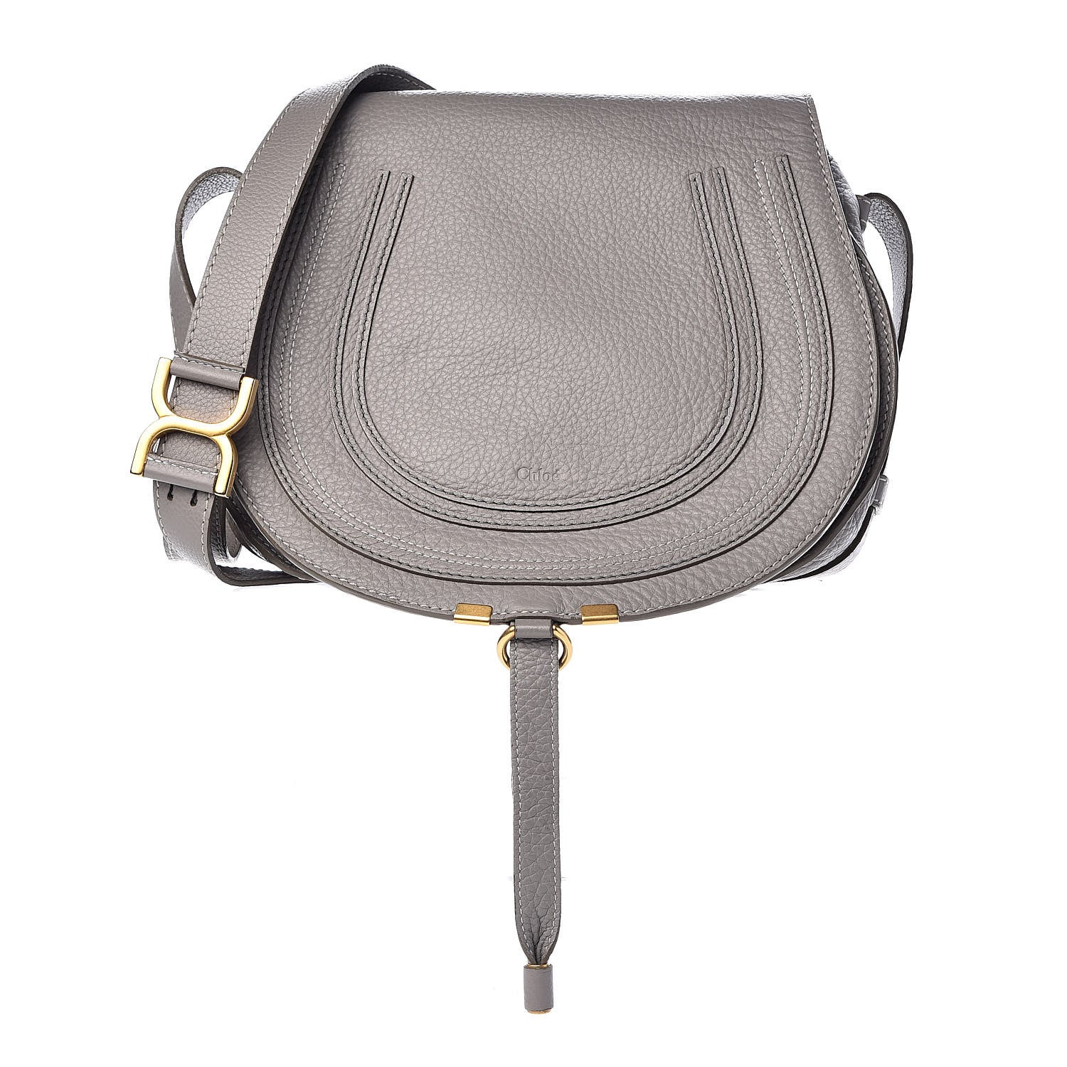 Chloe Calfskin Medium Marcie Round Crossbody Bag Cashmere Grey 1 of 11