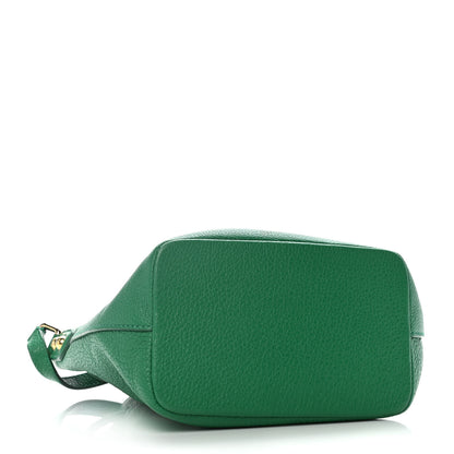Dolce & Gabbana Drummed Calfskin Claudia Drawstring Bucket Shoulder Bag Green 4 of 13