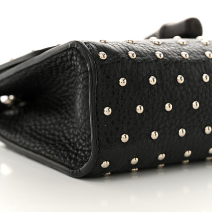 Gucci Calfskin Studded Medium Miss Bamboo Shoulder Bag Black 9 of 13