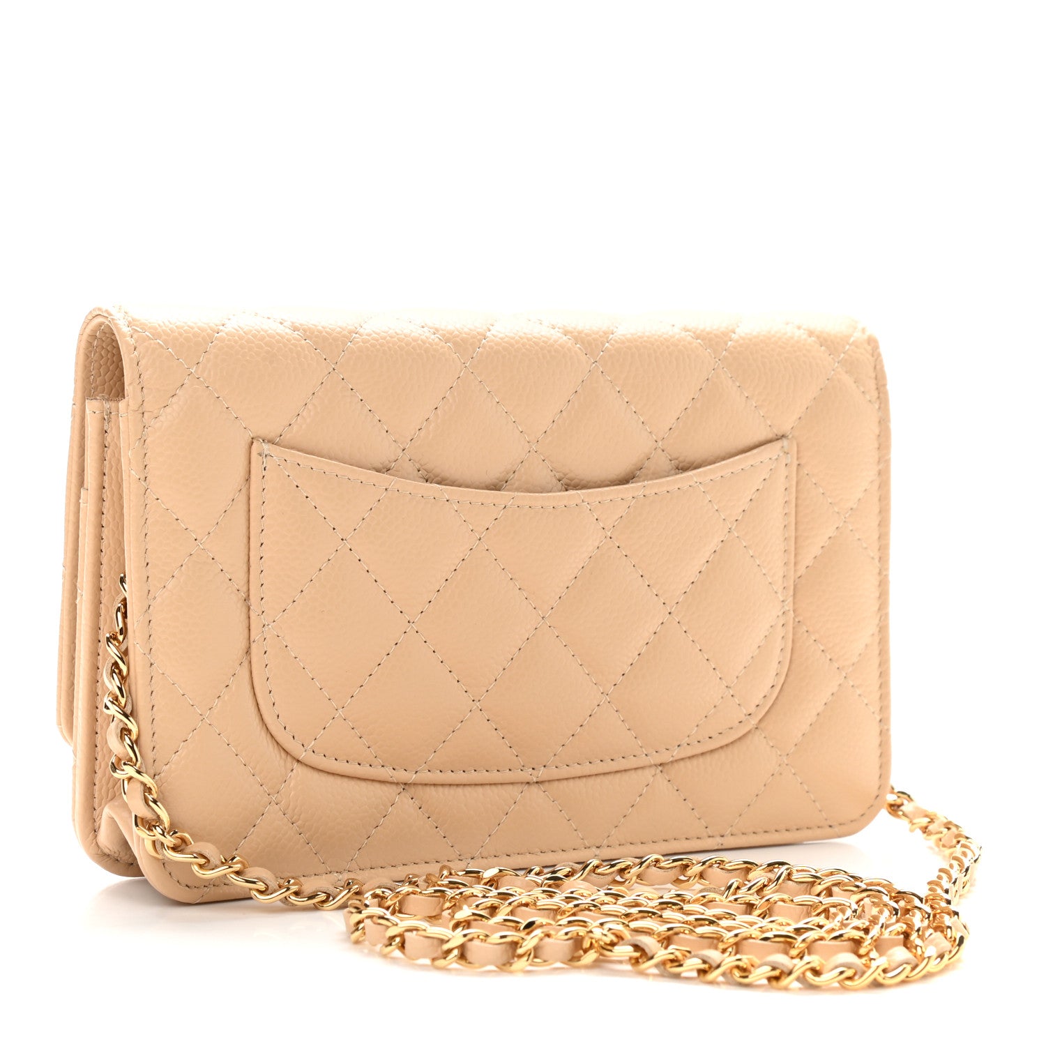 Chanel Caviar Quilted Wallet On Chain WOC Beige 3 of 10