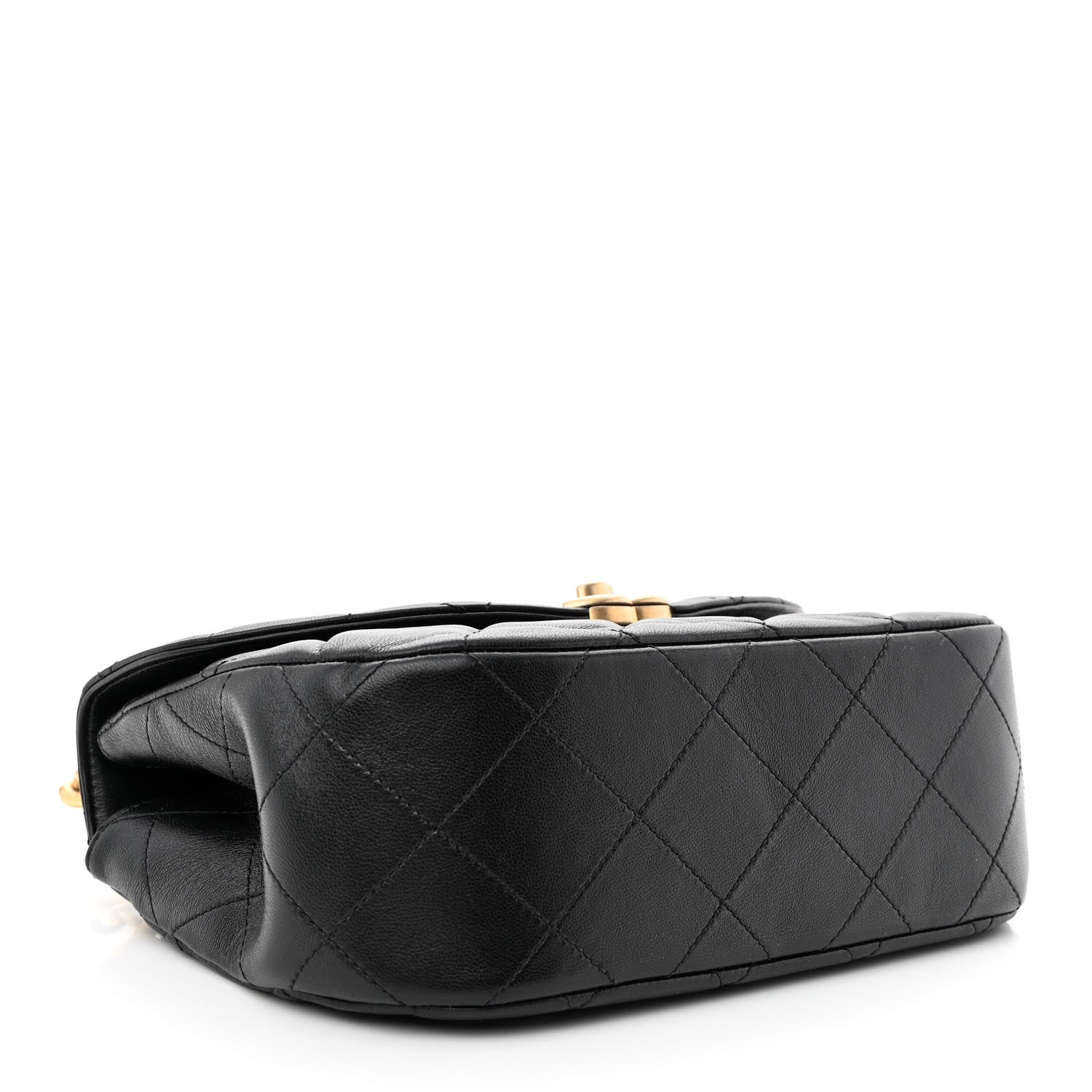 Chanel Lambskin Quilted Chain Messenger Bag Black 4 of 11