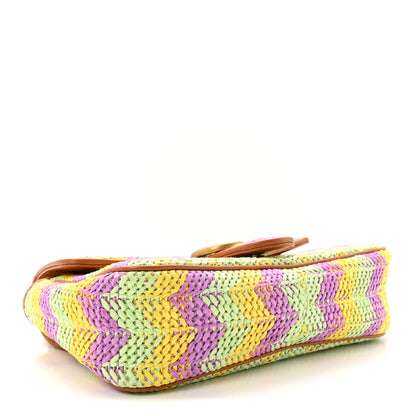 Gucci Calfskin Raffia Woven Small GG Marmont Shoulder Bag Multicolor 4 of 10