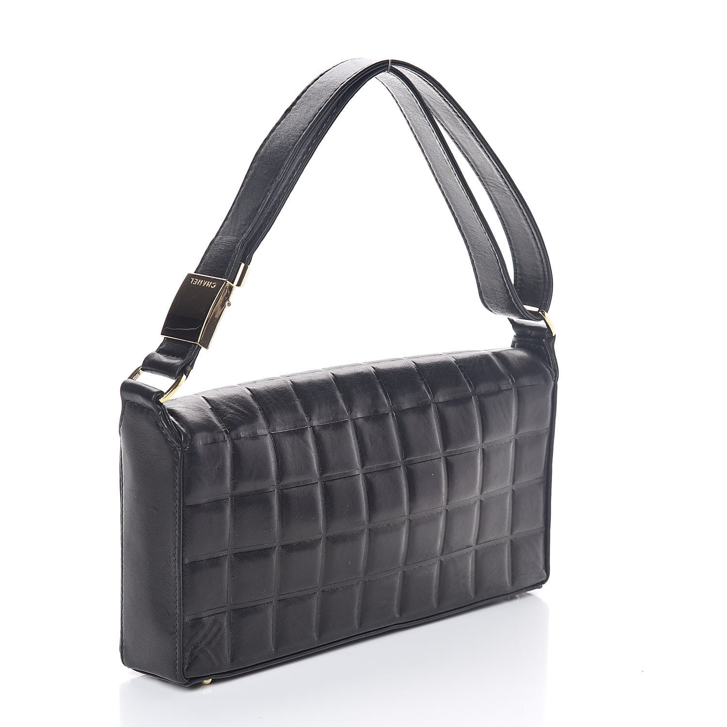 Chanel Lambskin Quilted CC Chocolate Bar Flap Black 2 of 10