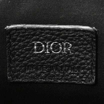 Christian Dior Oblique Jacquard Grained Calfskin Drawstring Saddle Backpack Beige Black 6 of 11