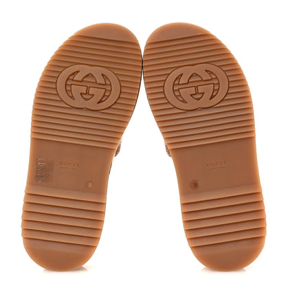 Gucci Canvas GG Monogram Angelina Platform Slide Sandals 39 Beige Ruggine 7 of 11
