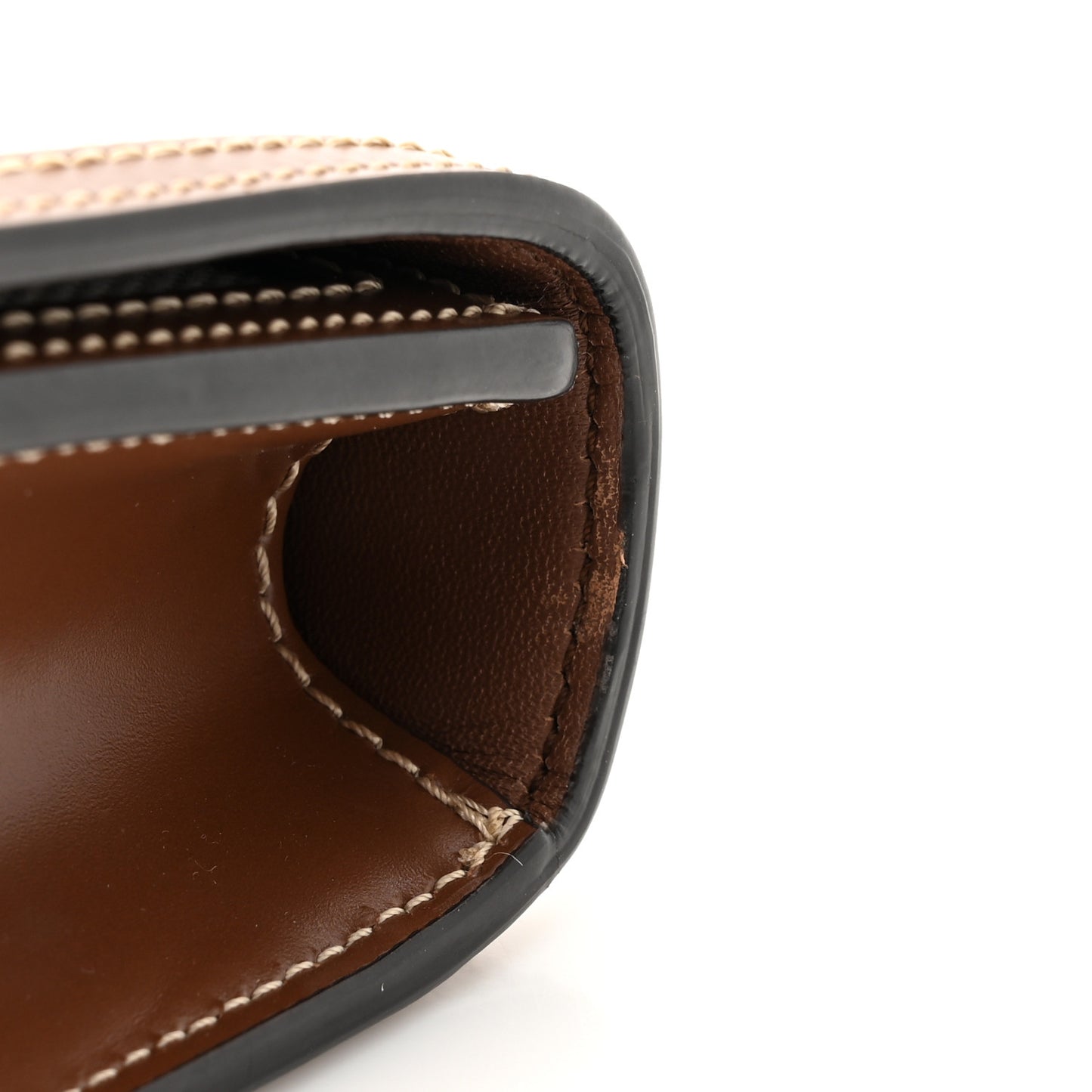 Canvas Calfskin Small TB Bag Natural Malt Brown