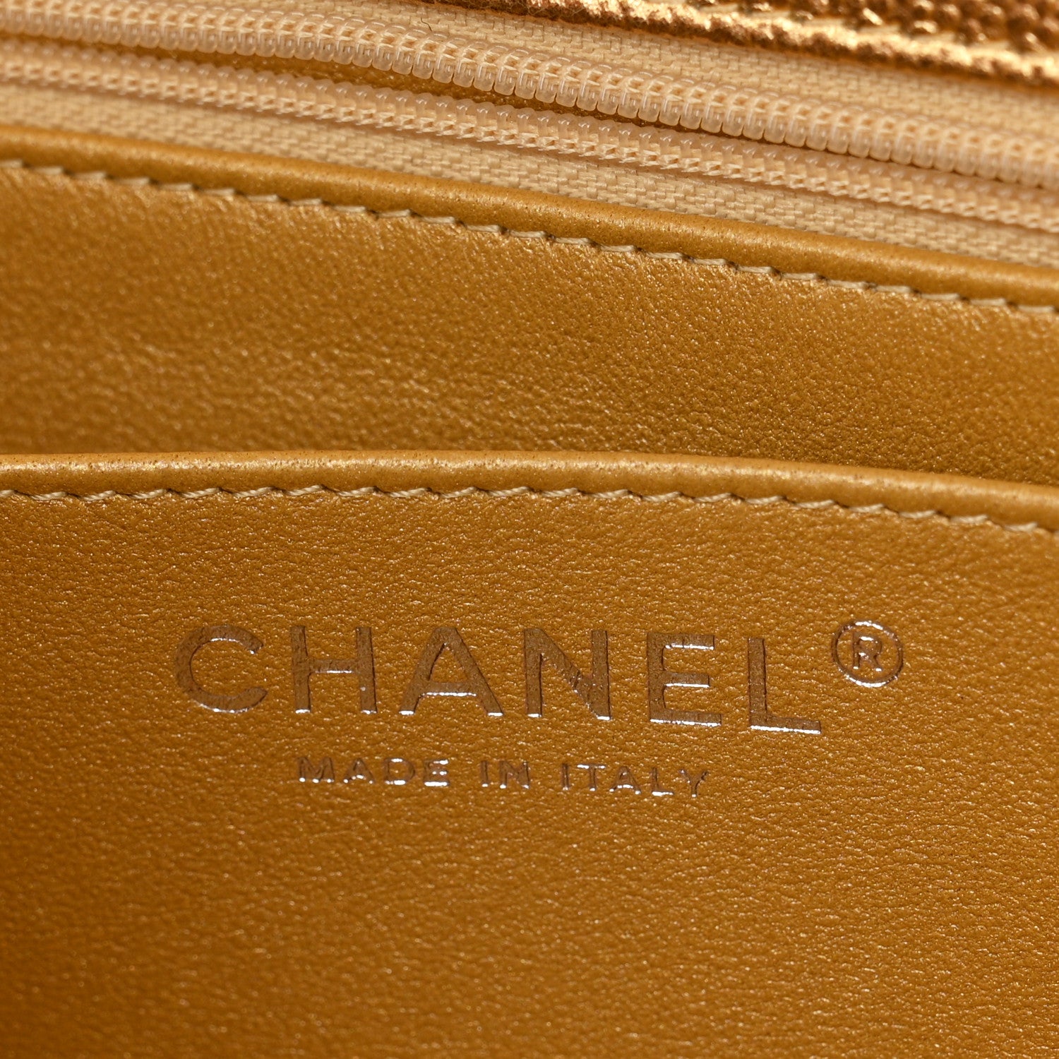 Chanel Metallic Caviar Quilted Top Handle East West Flap Gold 6 of 11