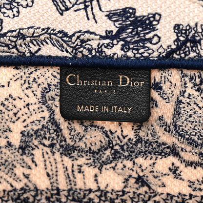 Christian Dior Canvas Embroidered Medium Dioriviera Toile De Jouy Book Tote Blue 6 of 13
