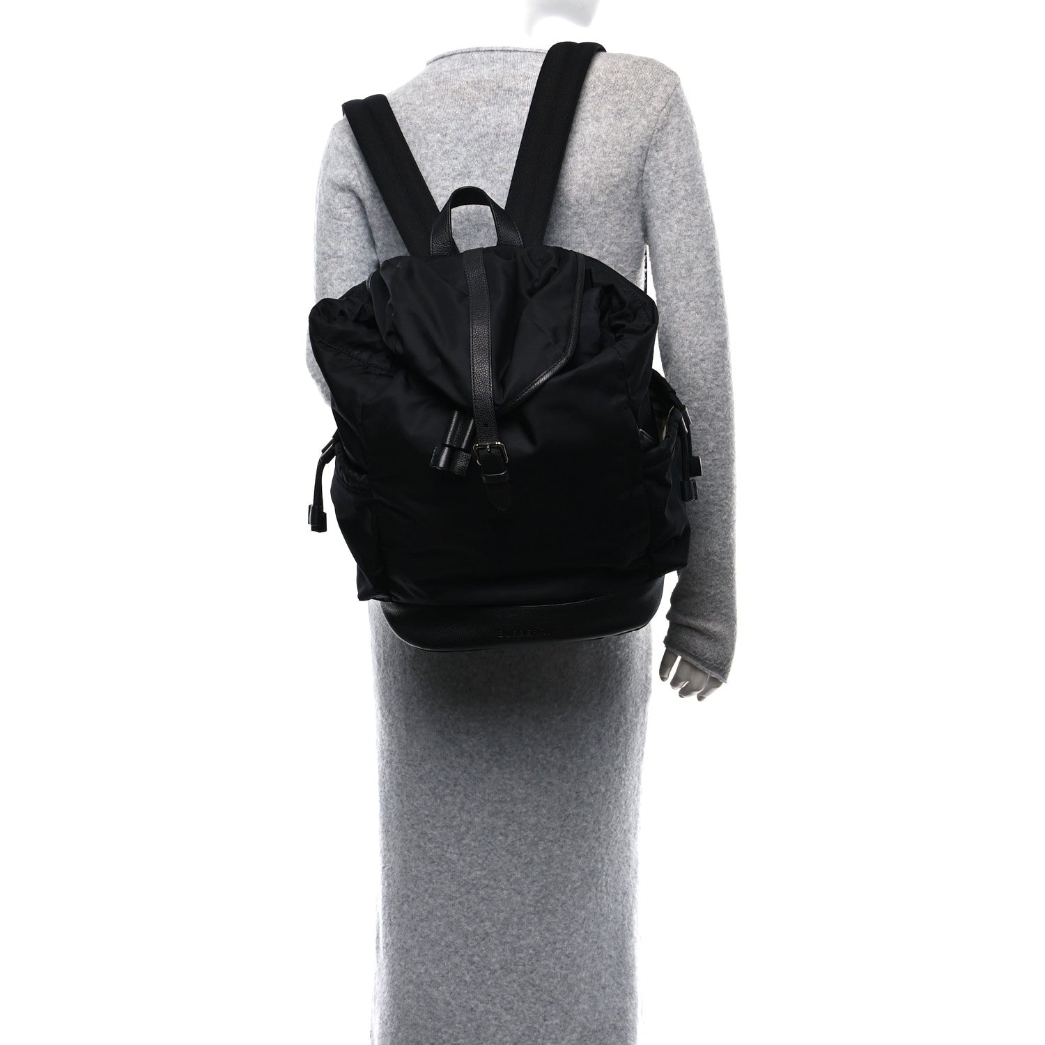 Burberry Nylon Grained Calfskin Watson Diaper Bag Black 3 of 13