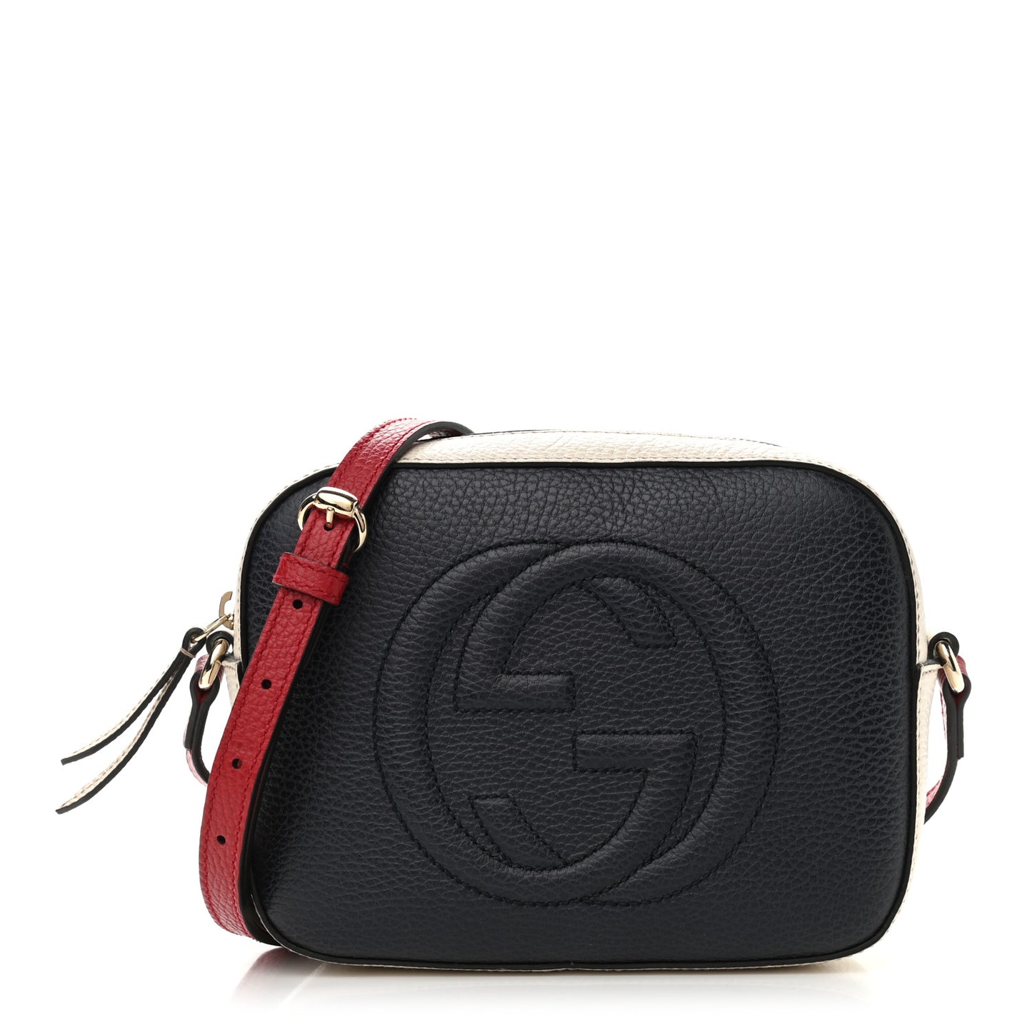 Dollar Calfskin Small Soho Disco Bag Blue Hibiscus Red Mystic White
