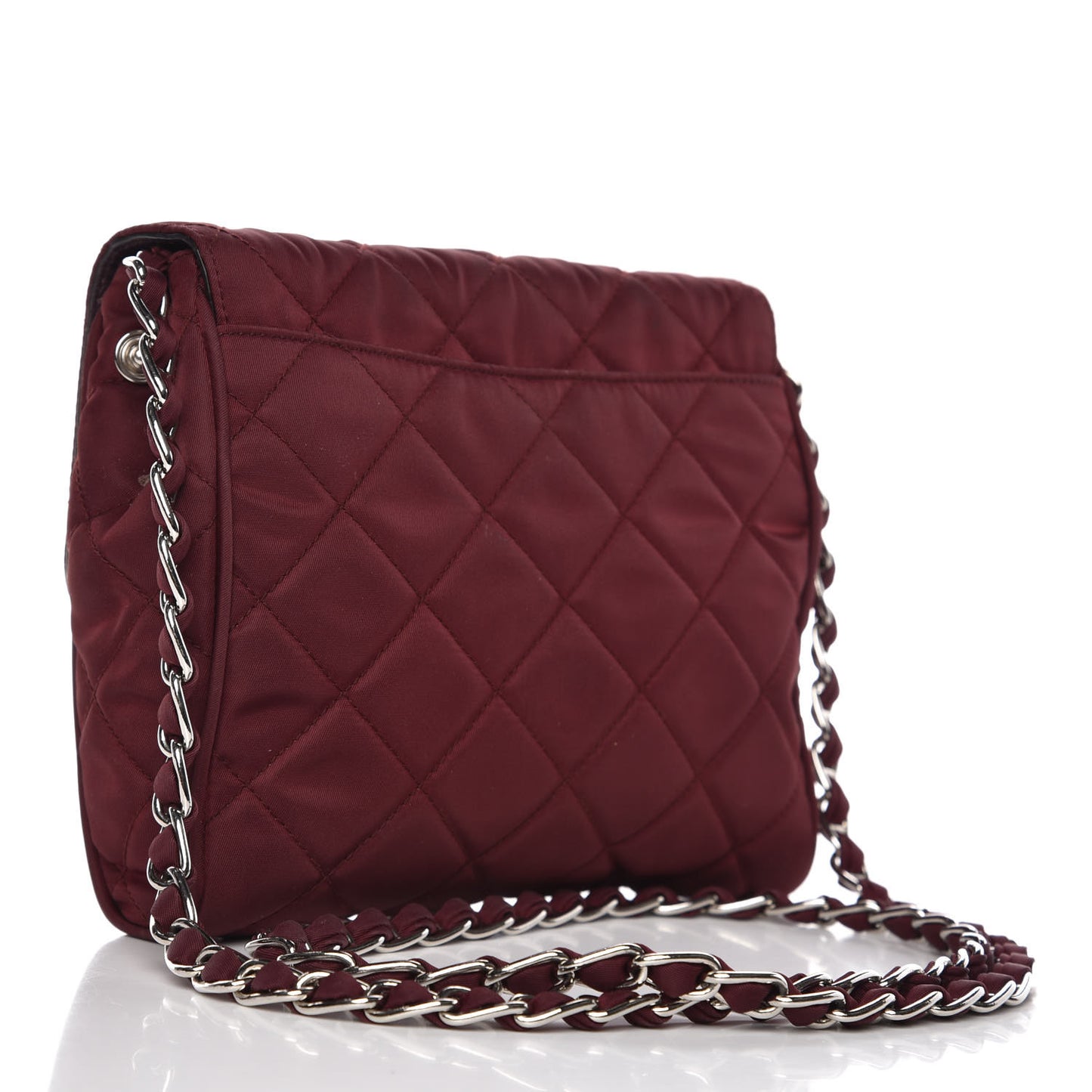 Nylon Tessuto Impuntu Quilted Flap Granato